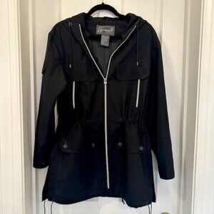 Cyclone Black Lined Hooded Jacket with Pockets – Size Small